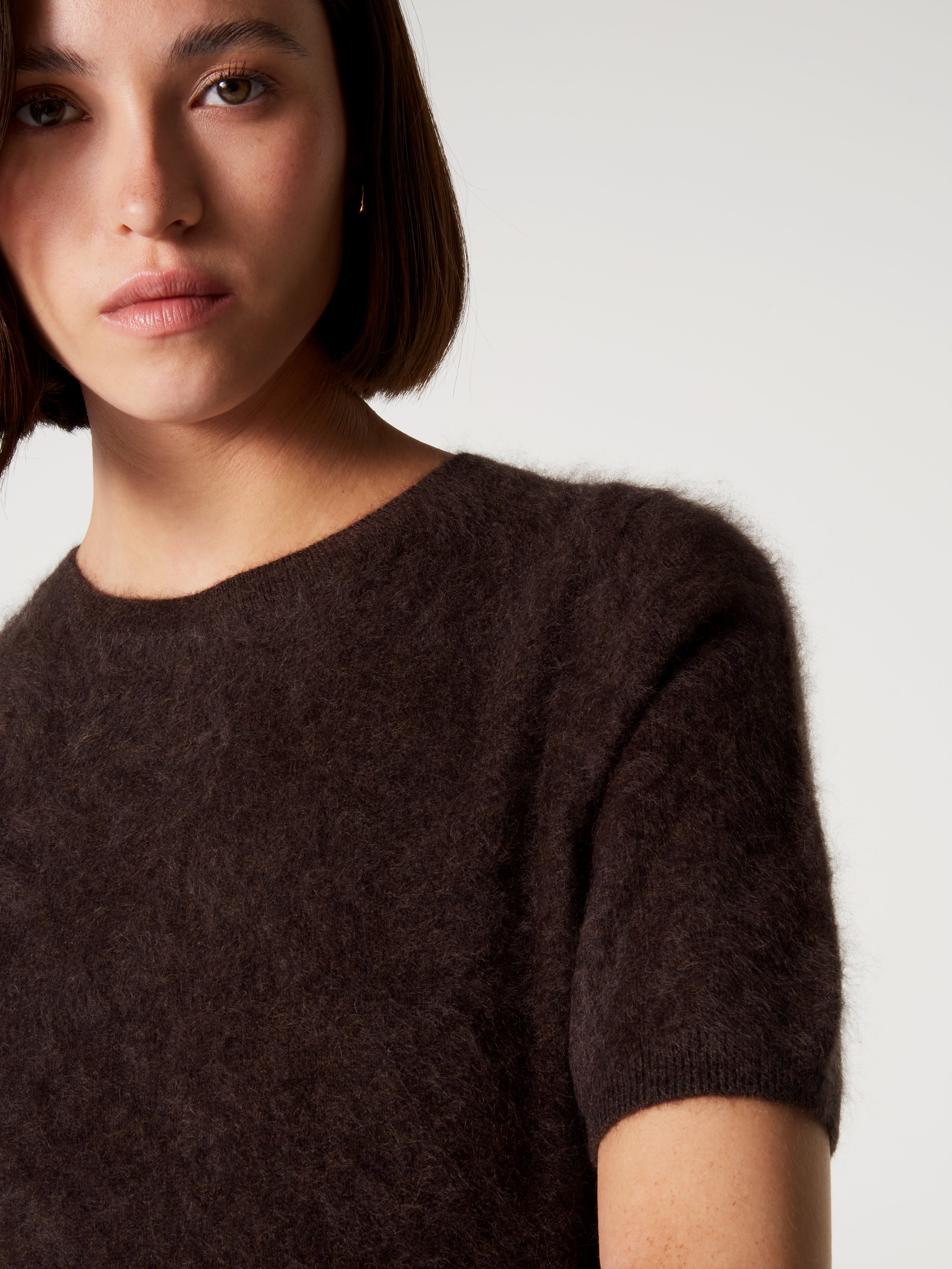 absolut-amaya-kaschmirpullover-damen-rundhals-kurzarm-geb-rstet-braun image 1