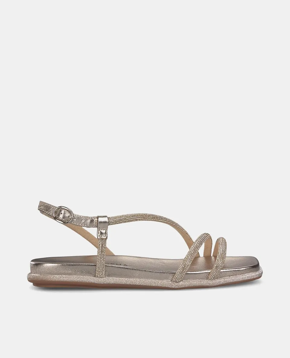 alma-en-pena-glitter-flat-sandale-bronze-eckig-0-5-cm image 1