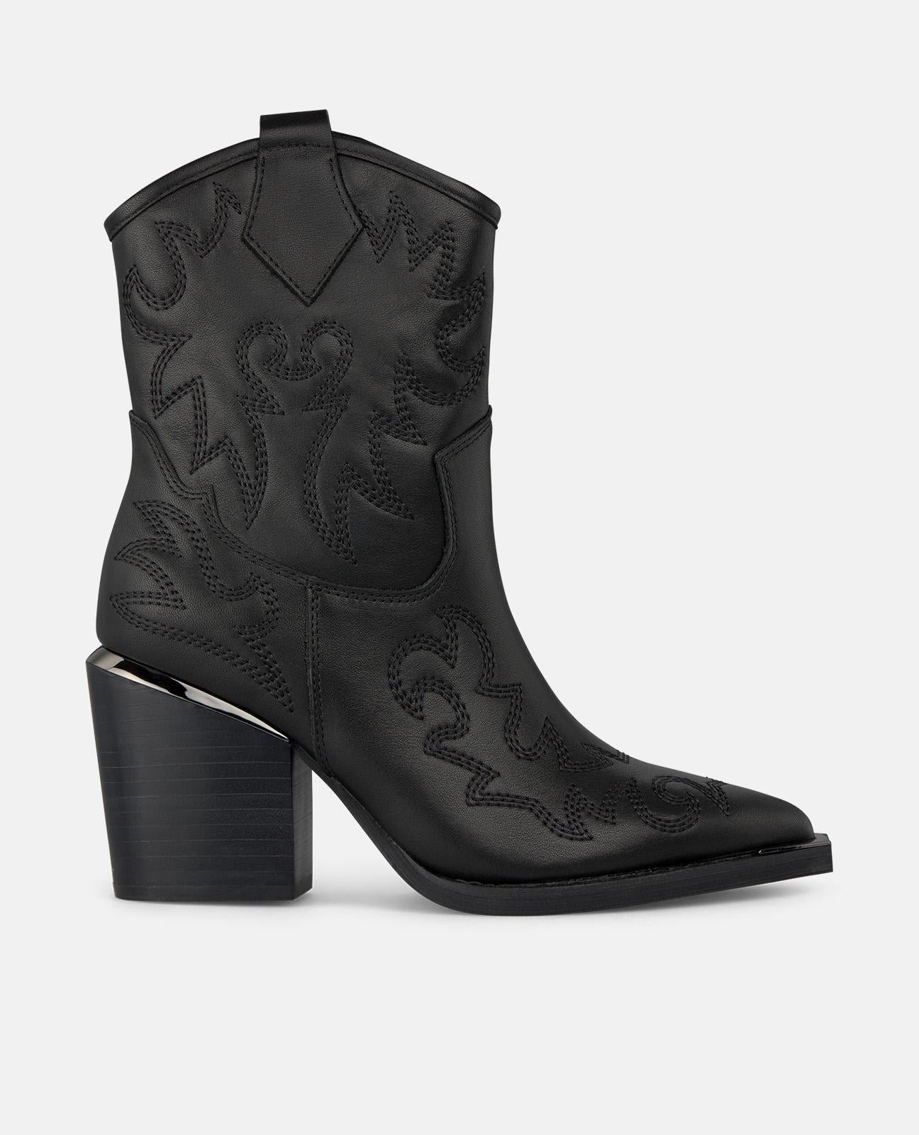 alma-en-pena-embroidered-heeled-ankle-boot-damen-schwarz-7-cm image 1