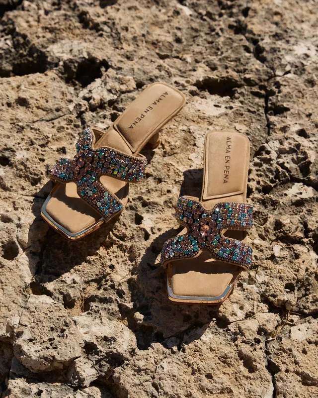alma-en-pena-double-strap-sandalen-mit-strass-sandalette-arena-6-5-cm image 1