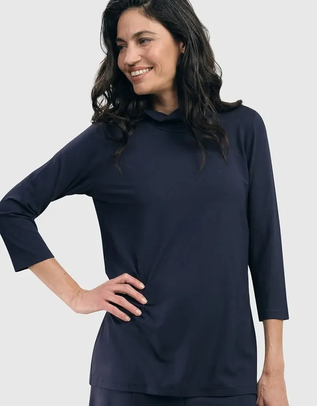 alembika-essential-mockneck-top-navy image 1