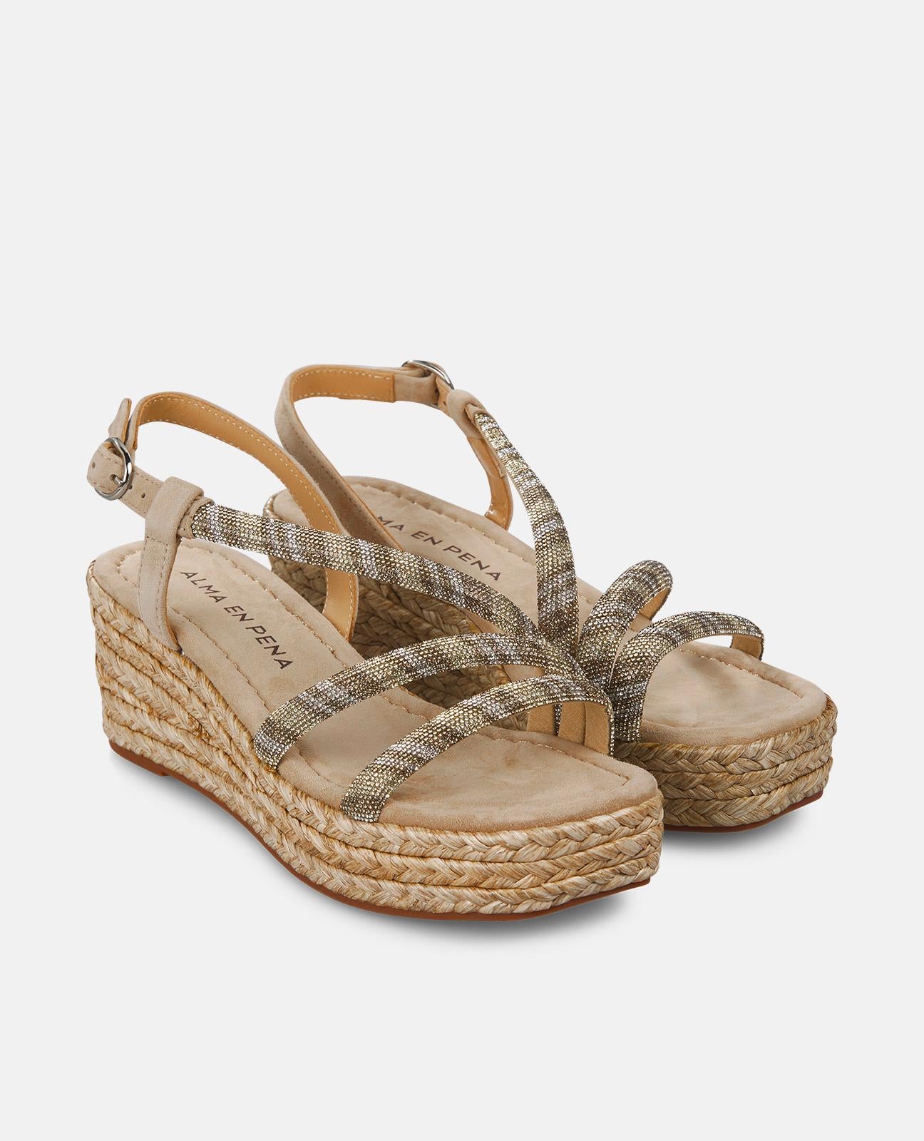 alma-en-pena-alfa-60754-keilsandalette-geflochten-strass-arena-5-cm image 3