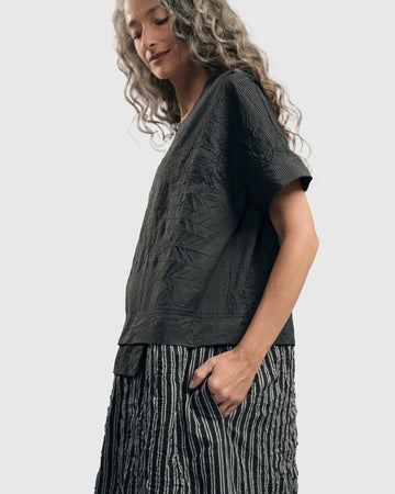alembika-urban-pinstripe-crinkle-maxi-dress-silber-schwarz image 8