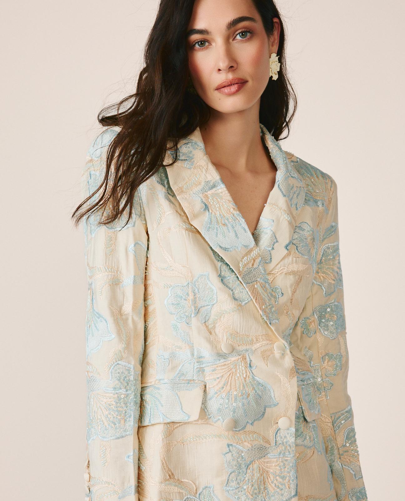 alma-en-pena-blazer-floral-mit-pailletten-blau image 2
