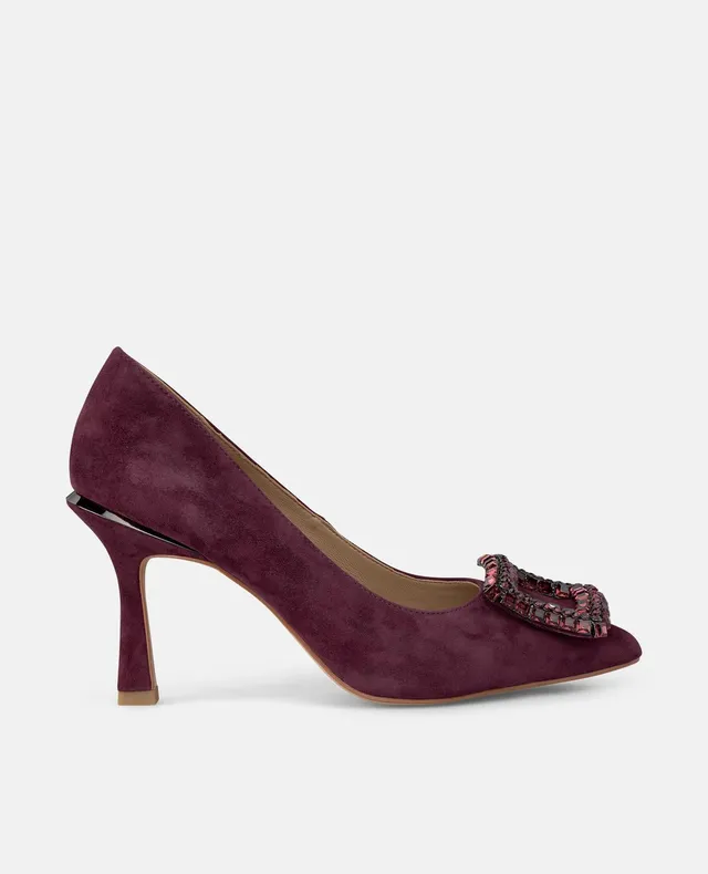 alma-en-pena-high-heel-pumps-mit-brosche-bordeaux image 1