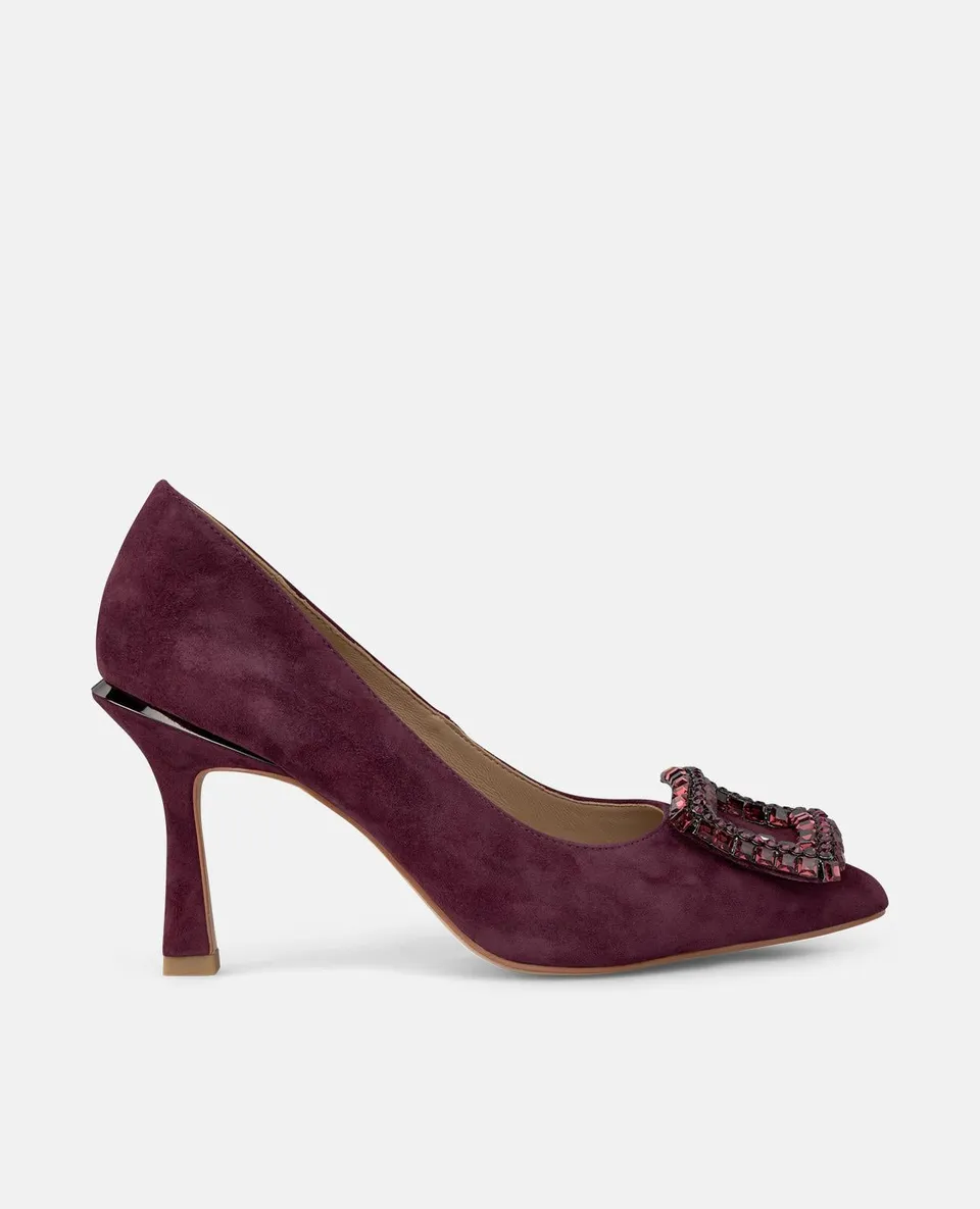 alma-en-pena-high-heel-pumps-mit-brosche-bordeaux image 1