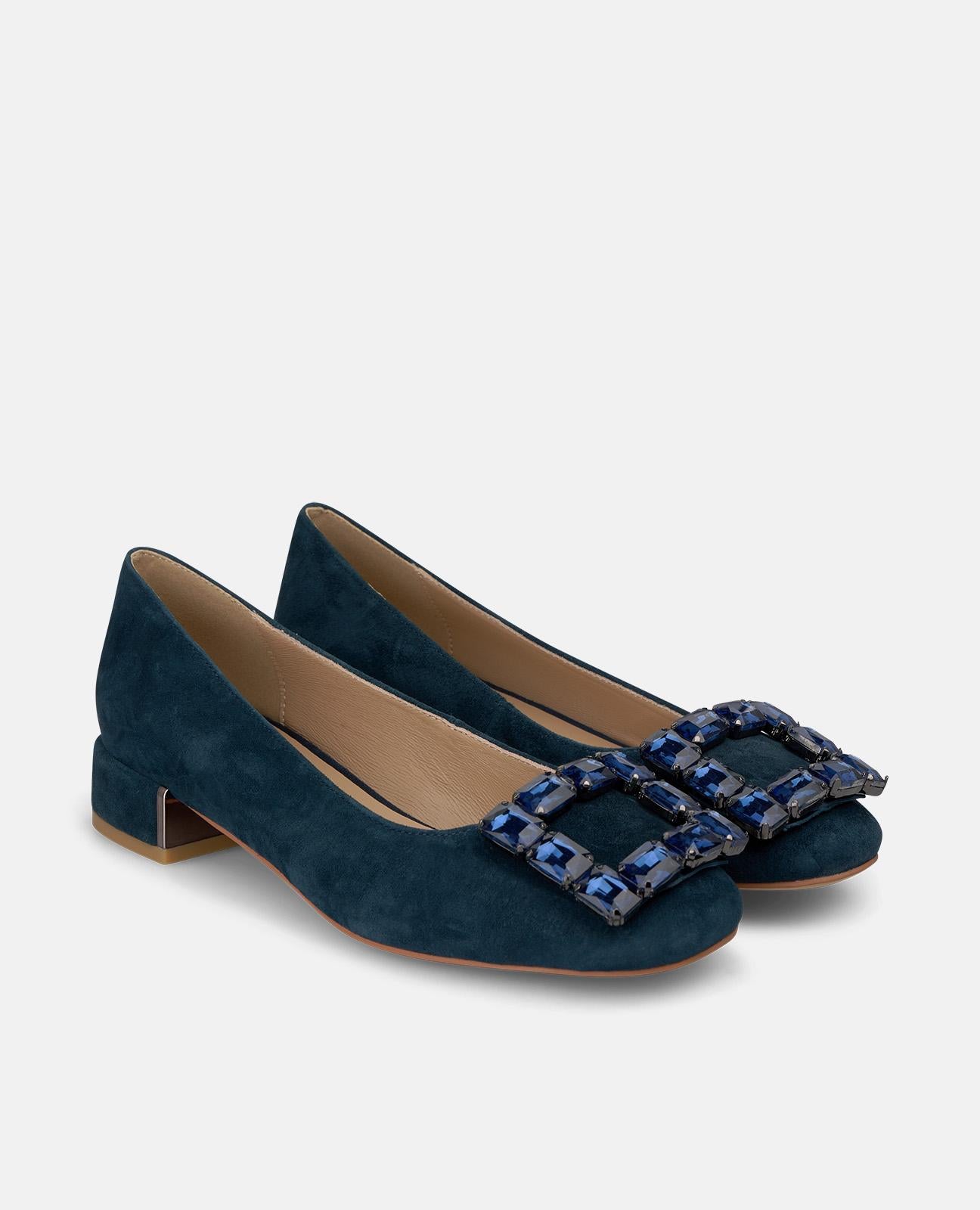 alma-en-pena-ballerinas-wildleder-blau-schmuck-schnalle-3-cm image 2