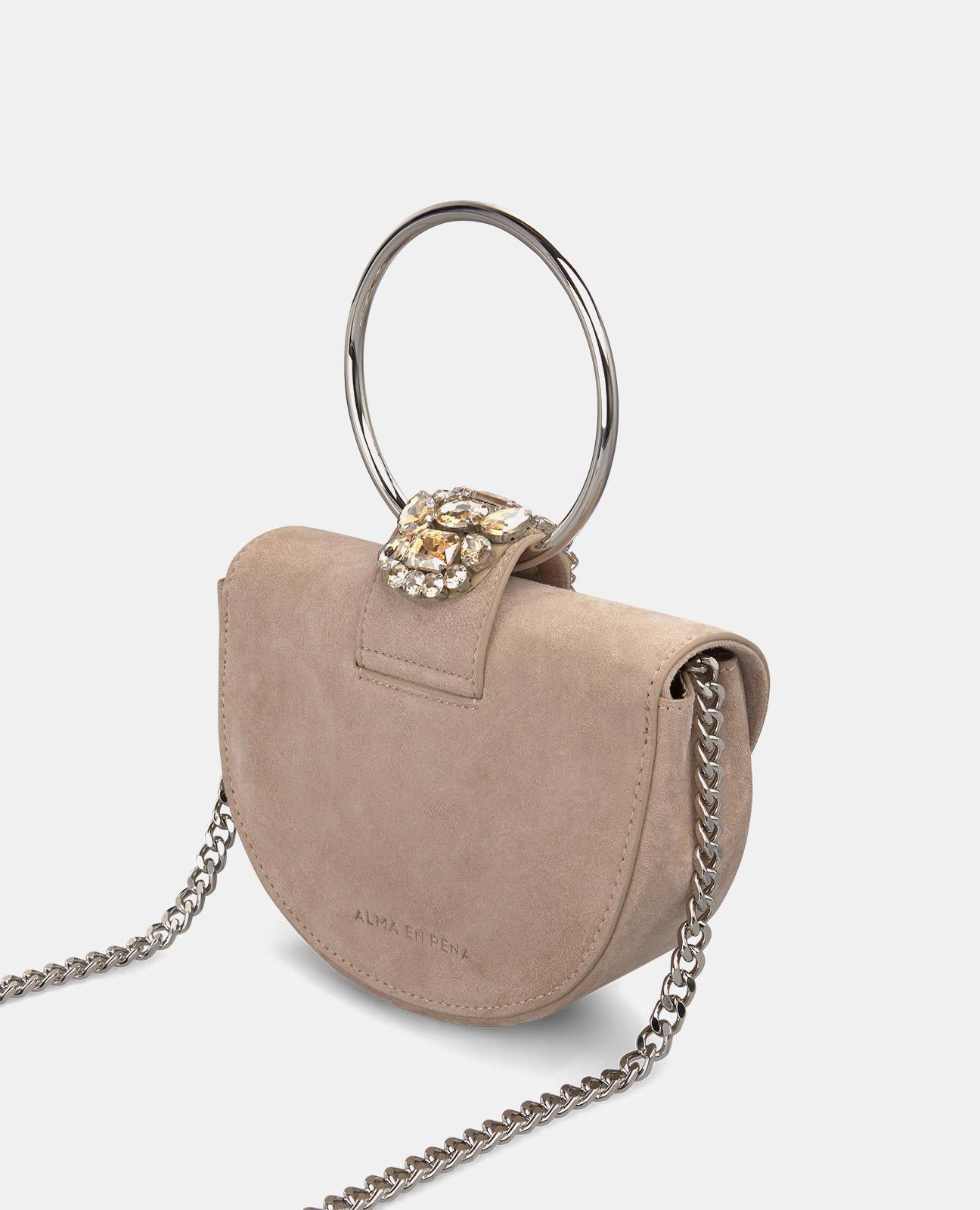 alma-en-pena-alfa-53245-halbmond-handtasche-leder-mit-schlangen-kopf-vison image 2