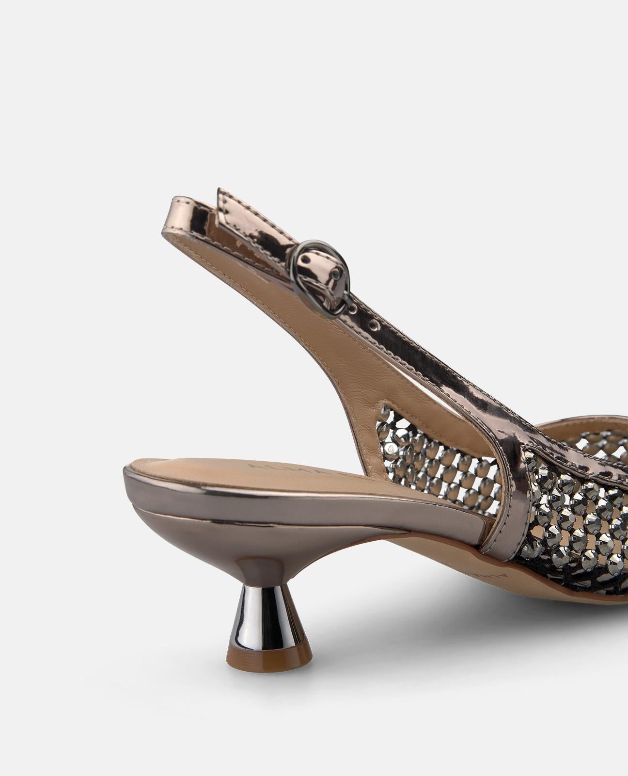 alma-en-pena-metallic-mesh-slingpumps-mit-strass-kitten-heel image 5
