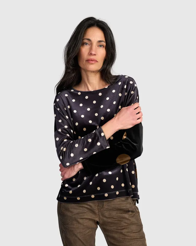 alembika-velvet-boxy-top-samt-top-iron-dot image 1