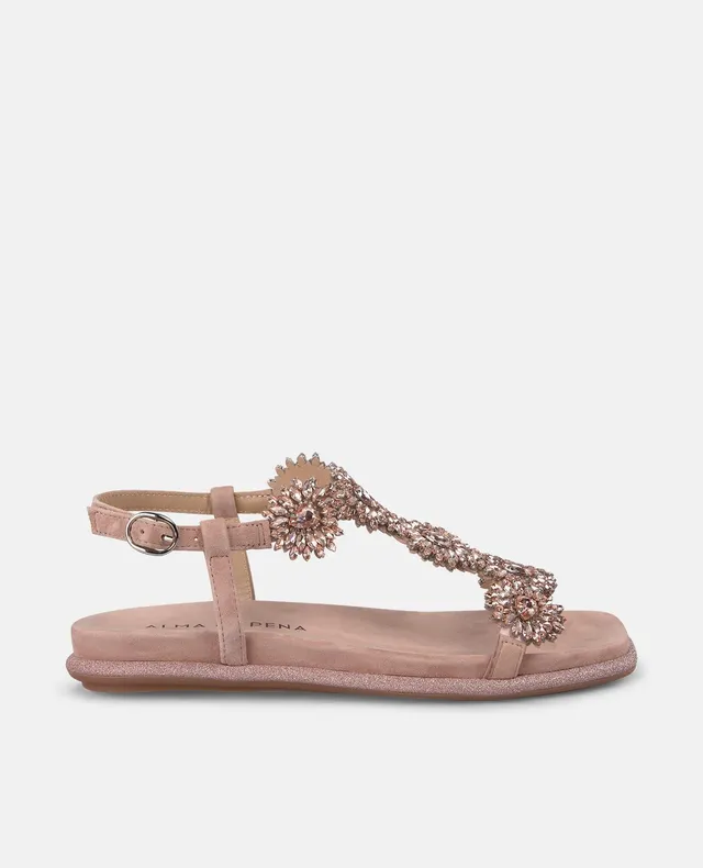 alma-en-pena-flat-sandal-with-rhinestones-flache-sandale-rosa-empowdered-eckig-2 image 1