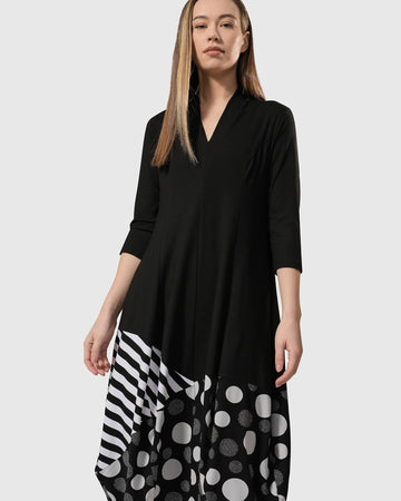alembika-millennium-cocoon-dress-mix-v-neck-kleid-mit-taschen image 2