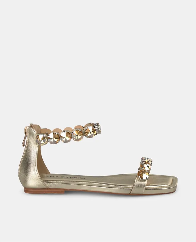 alma-en-pena-flachsandale-mit-strass-gold-1-cm image 1