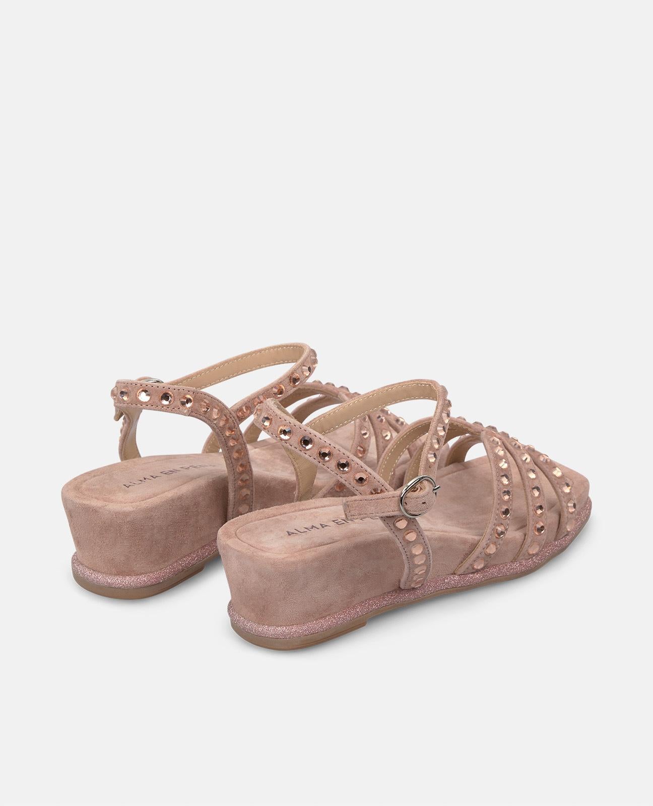 alma-en-pena-keilsandalette-mit-strass-eckige-zehe-rosa-5-cm image 3