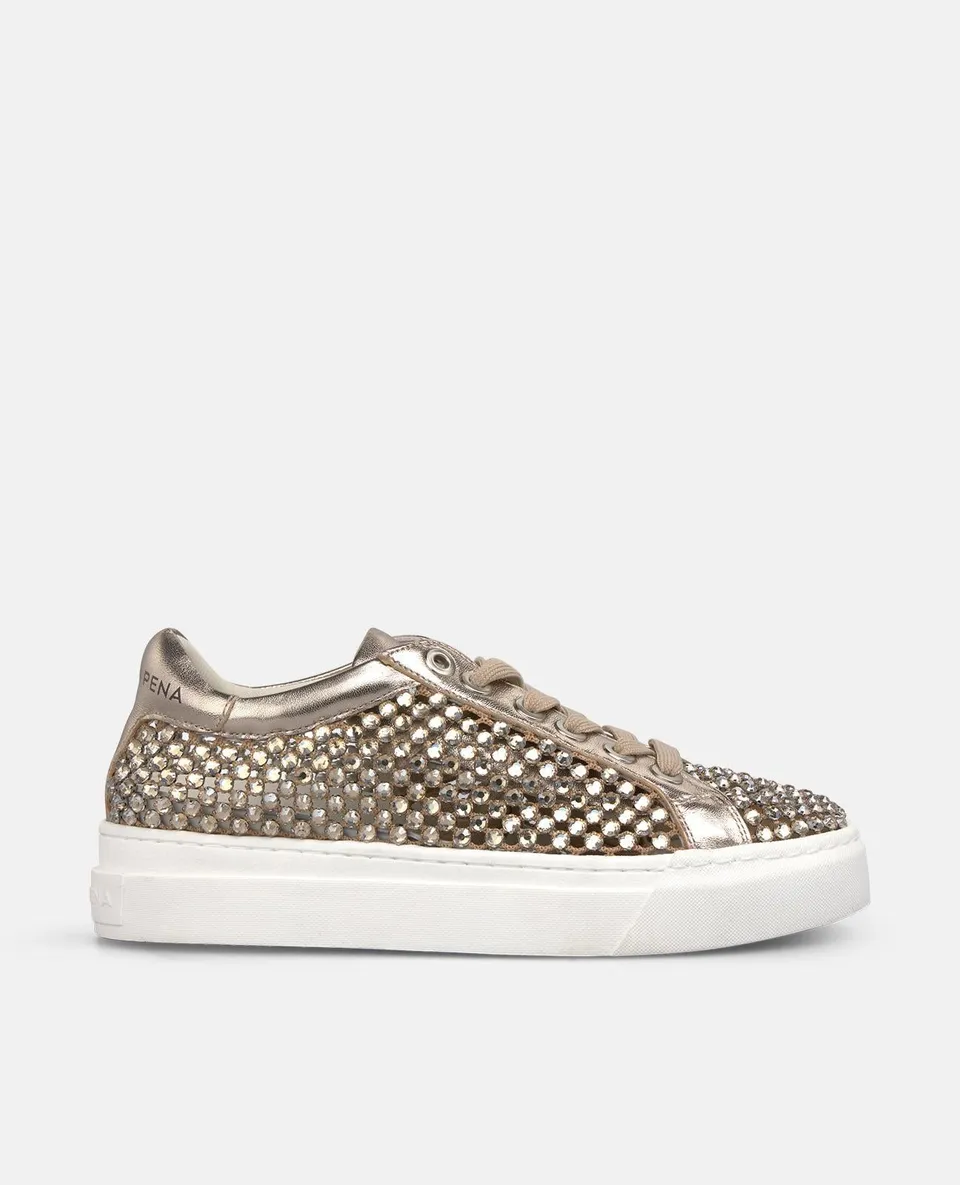 alma-en-pena-sports-damen-sneaker-bronze-mit-strass-plateau-3-5-cm image 1