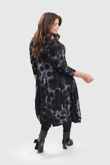 alembika-echo-cocoon-kleid-smoke-jacquard image 5