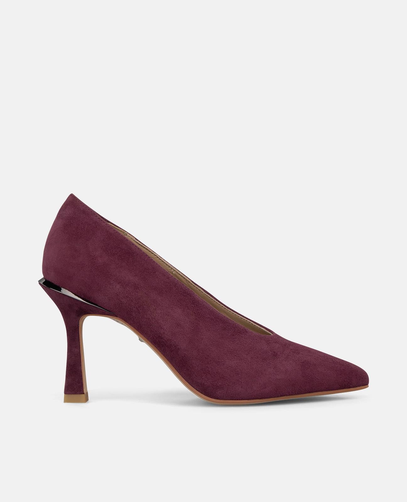 alma-en-pena-suede-pumps-bordeaux-mit-spitze-und-8-cm-absatz image 1