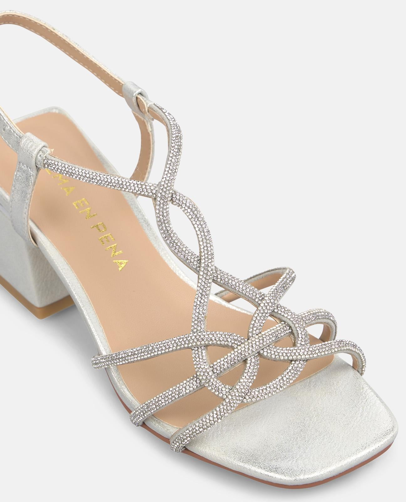 alma-en-pena-mid-heeled-sandals-damen-sandalette-mit-flechtriemen-silber image 4
