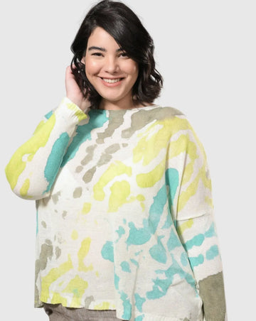 alembika-watercolor-boxy-sweater-lagoon-leinen-pullover image 2
