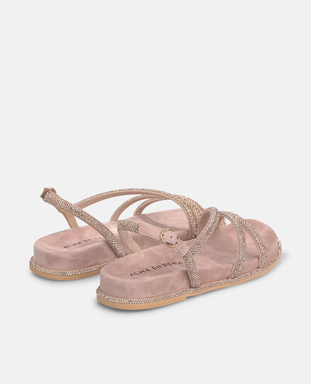 alma-en-pena-flache-sandale-rosa-mit-transfer-riemen-2-5-cm-plateau image 3