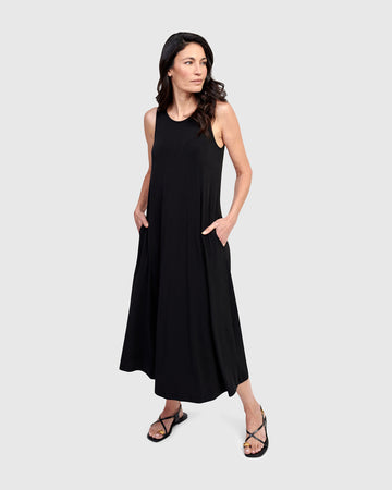 alembika-essential-sleeveless-midi-dress-black-damen-midikleid image 7