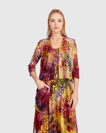 alembika-kaleidoscope-cropped-cardigan-strickjacke-raspberry-gold image 3
