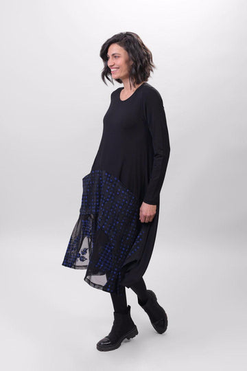 alembika-floral-check-swing-dress-blau image 3