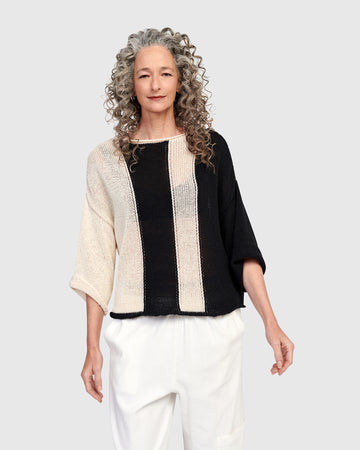 alembika-naomi-sweater-mix-schwarz-ecru-streifen image 4