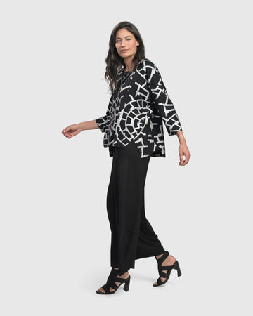alembika-hypnotic-cutaway-boxy-top-damen-shirt-silver image 3