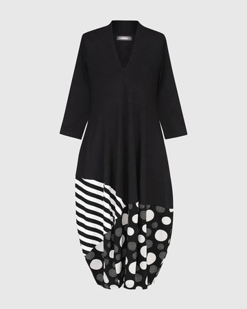 alembika-millennium-cocoon-dress-mix-v-neck-kleid-mit-taschen image 7