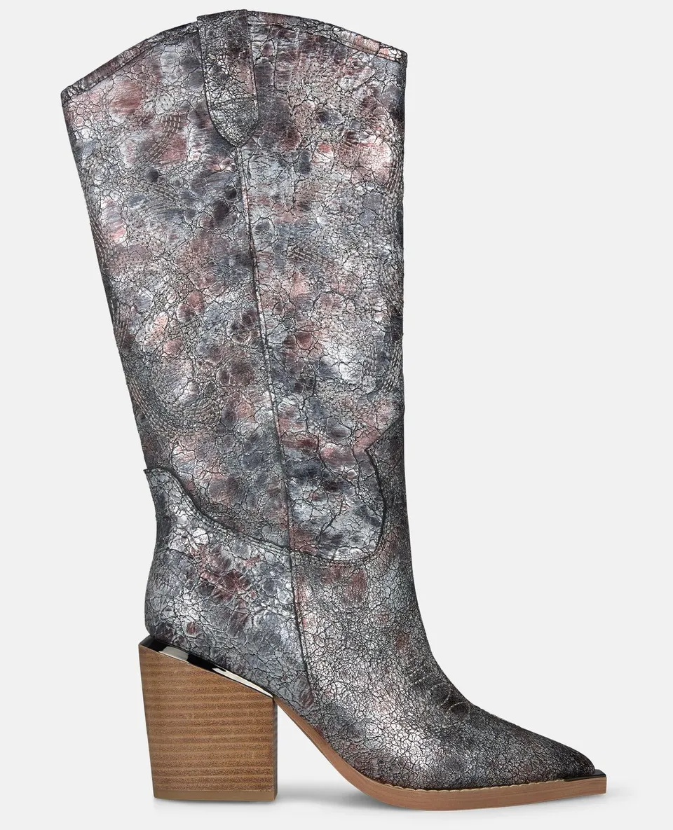 alma-en-pena-country-boot-cowboy-stiefel-silber-metallic-7-5-cm-absatz-38-cm-sch image 1