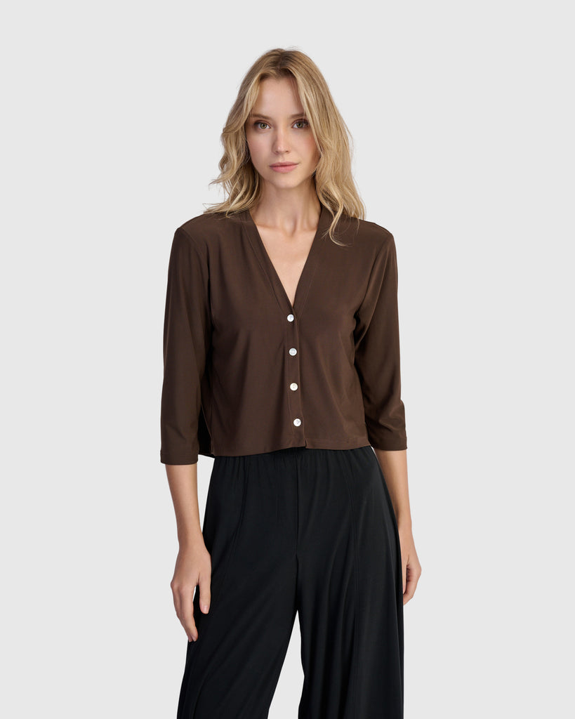 alembika-essential-slinky-cropped-cardigan-sepia image 1
