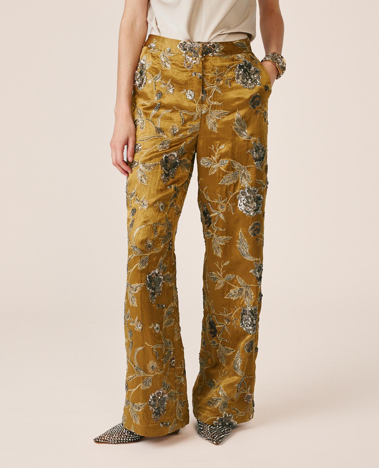 alma-en-pena-floral-pants-high-waist-blumenhose-beige-khaki-gef-ttert image 4