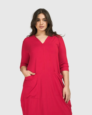 alembika-essential-cargo-kleid-red-rose image 4