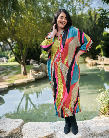 alembika-abstract-crinkle-shirtdress-multi image 2