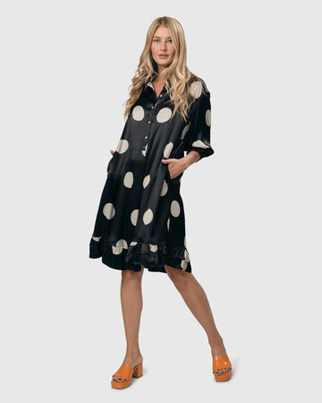 alembika-moon-dot-babydoll-dress-black-ivory image 2