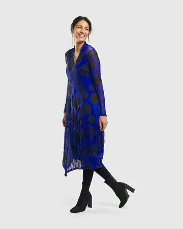 alembika-ladybug-a-linien-kleid-royalblau-mit-punkten-midikleid image 8