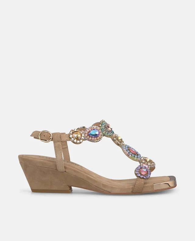 alma-en-pena-strass-riemchen-sandale-6-cm-blockabsatz-beige image 1