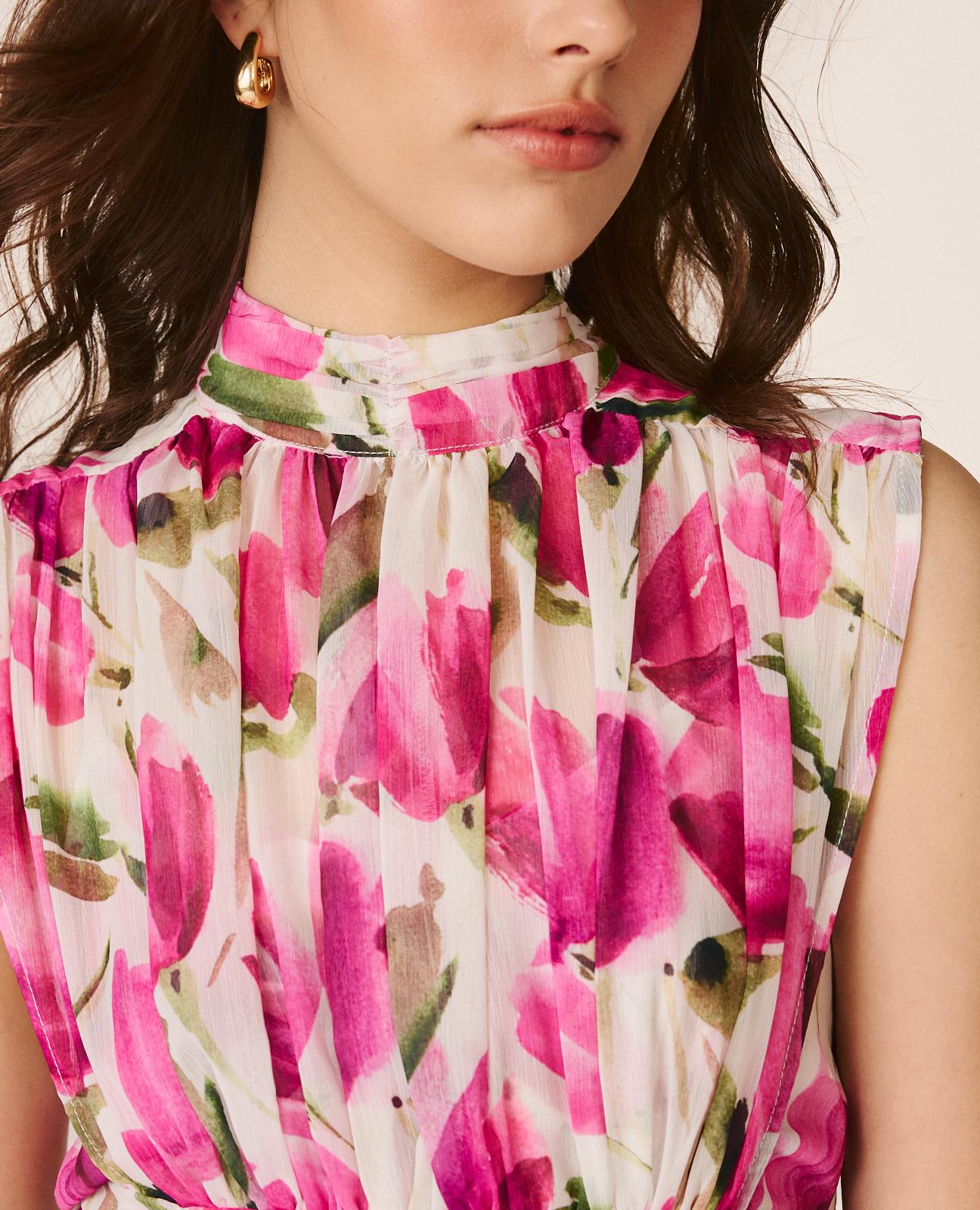 alma-en-pena-langes-blumenkleid-stehkragen-rosa image 4