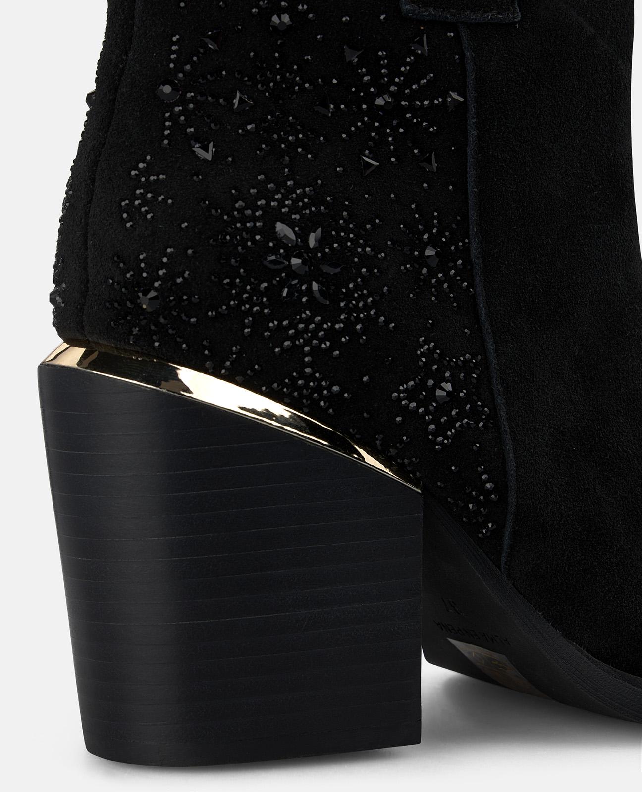 alma-en-pena-zip-up-stiefeletten-schwarz-mit-strass-blumen-7-5-cm image 4