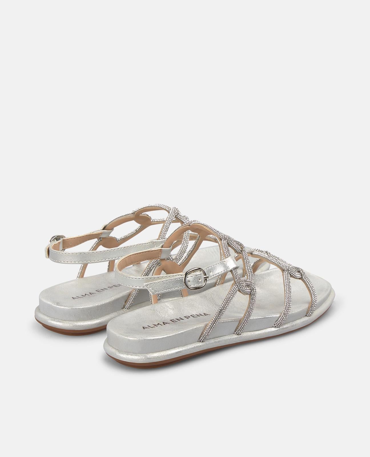 alma-en-pena-flat-interlaced-sandal-flache-riemchen-sandale-silber image 3