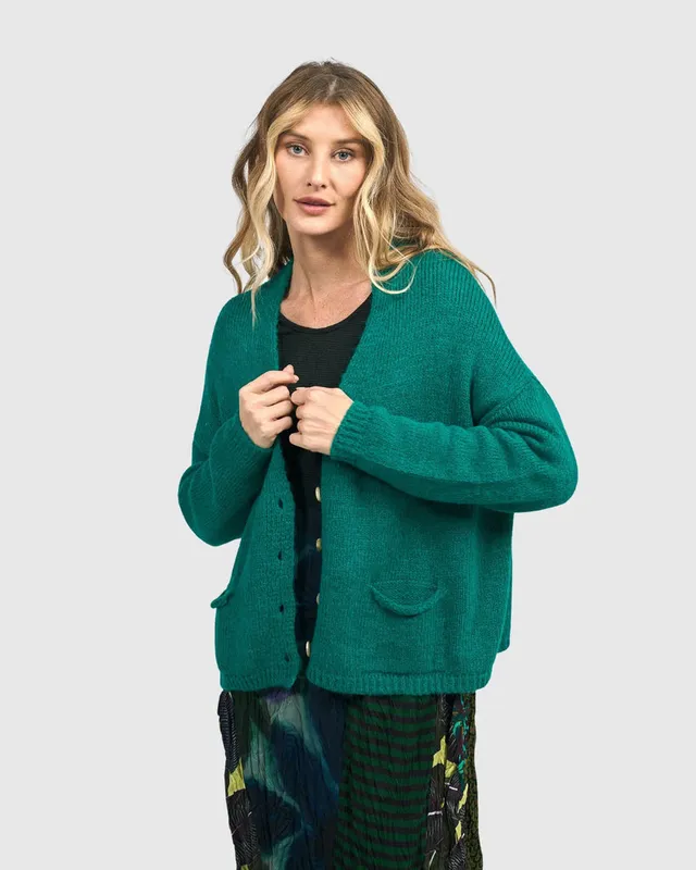 alembika-diana-cropped-cardigan-t-rkis-kurze-strickjacke-mit-kn-pfen image 1