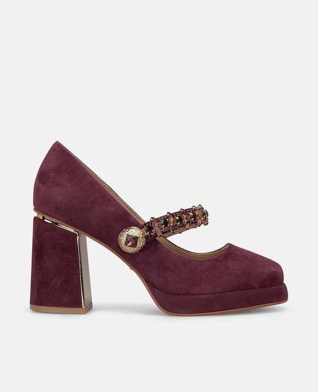 alma-en-pena-wide-fit-suede-heeled-shoe-pumps-bordeaux-8-5-cm image 1