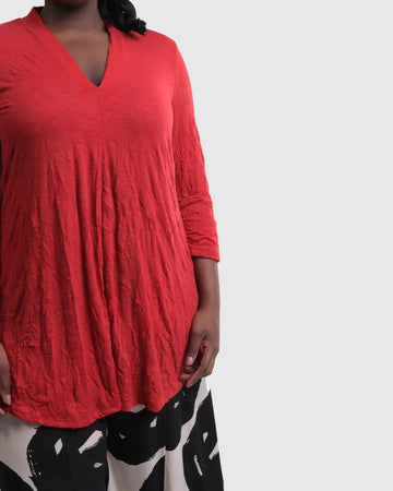 alembika-perfect-crinkle-top-rot-v-neck-dreiviertelarm image 5