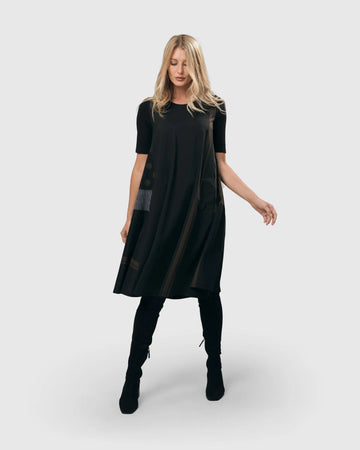 alembika-tekbika-tee-trapeze-dress-schwarz-khaki image 4