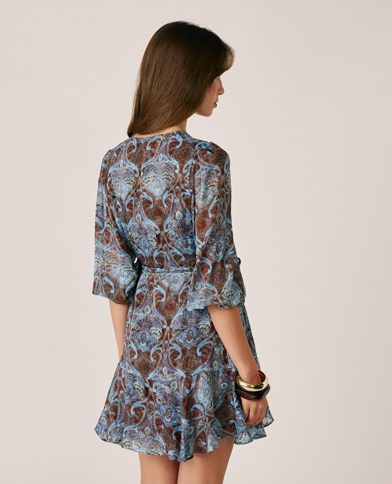 alma-en-pena-arabesque-mini-dress-chiffon-minikleid-in-braun image 6
