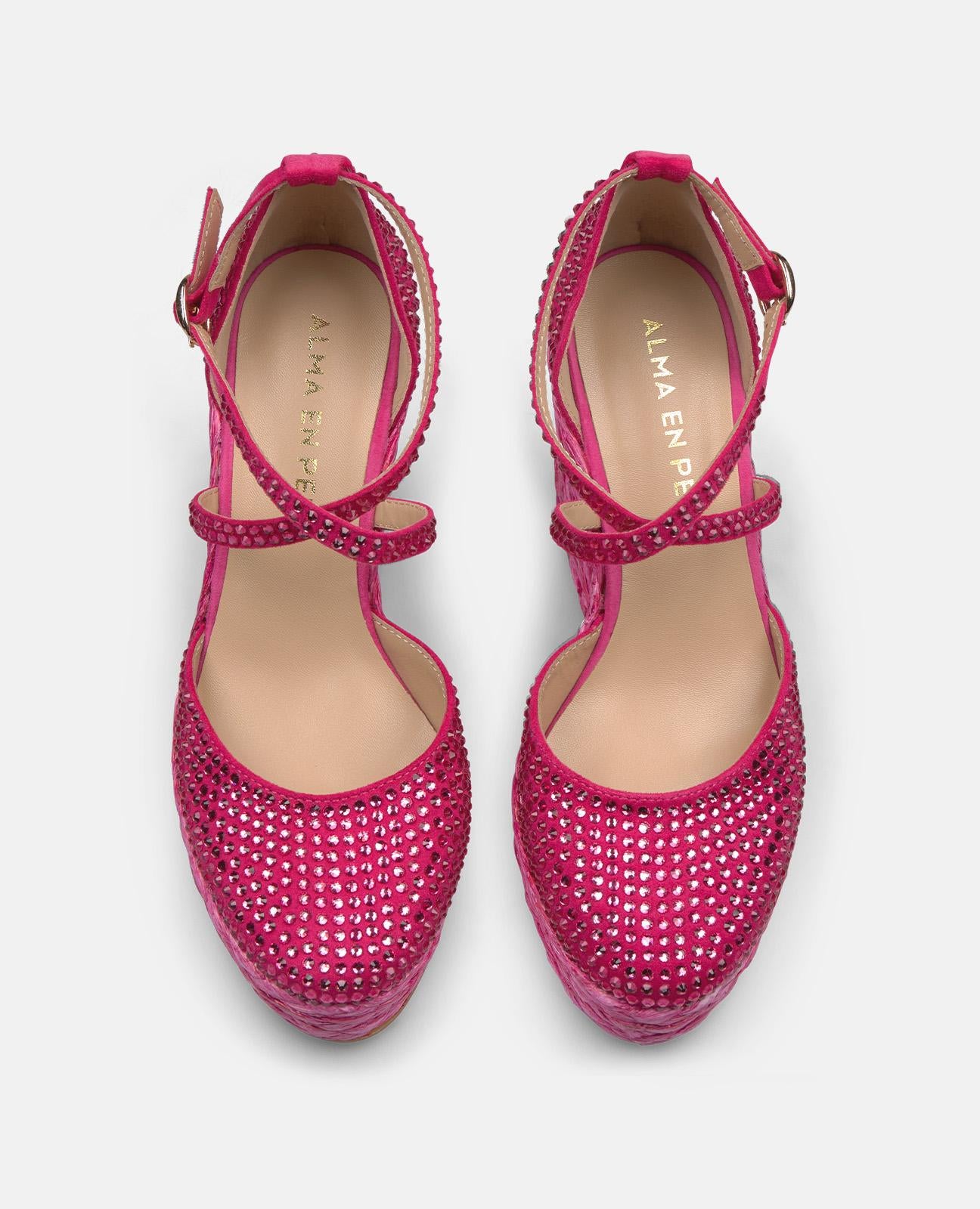 alma-en-pena-keilpantolette-fuchsia-mit-strass-9-8-cm-keil image 4