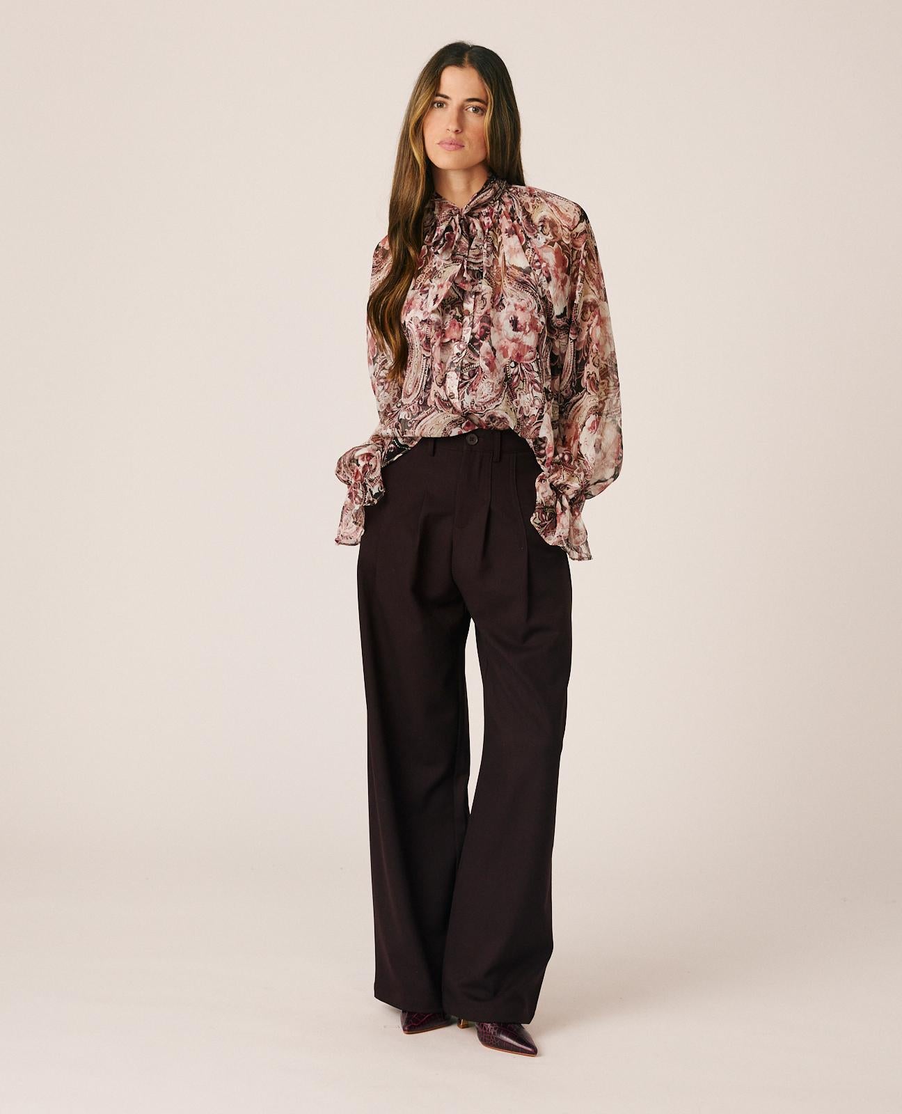 alma-en-pena-floral-chiffon-blouse-langarm-rosa-damen image 1