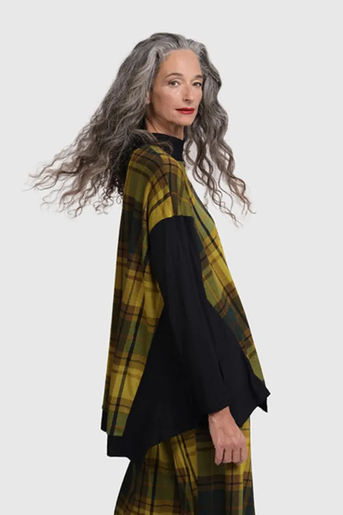 alembika-plaid-trapeze-top-tunika-top image 1