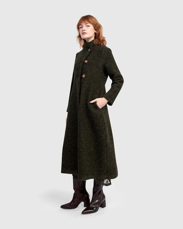 alembika-urban-tash-long-coat-khaki-langer-strickmantel image 1